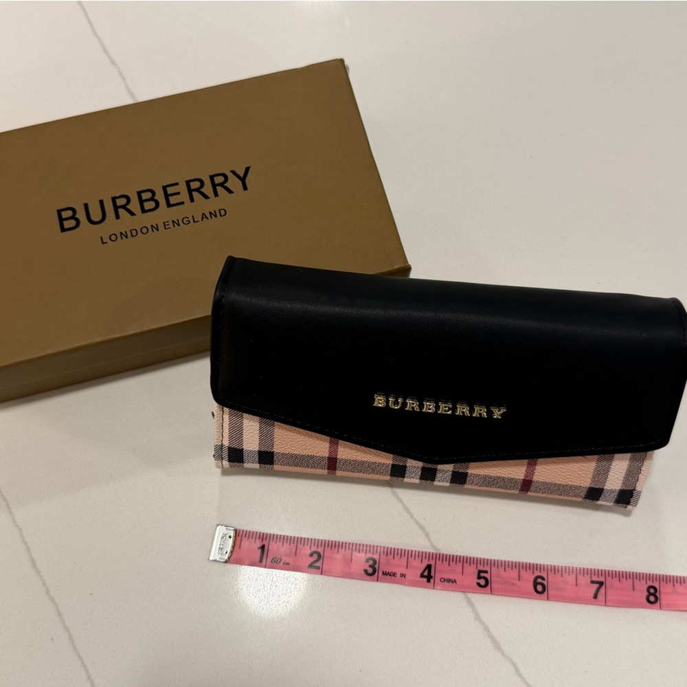 Burberry Black and Pink Checkered Wallet